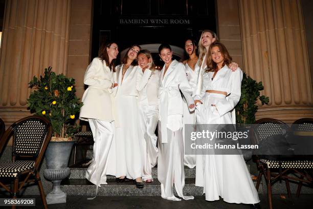 Amanda Shadforth, Carmen Hamilton, Yan Yan Chan, Sara Donaldson, Nicole Warne, Candice Lake and Tanja Gacic arrive ahead of the Michael Lo Sordo show...