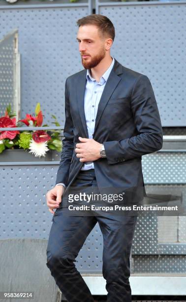 Atletico de Madrid Slovenian football player Jan Oblak during day nine of the Mutua Madrid Open tennis tournament at the Caja Magica on May 13, 2018...