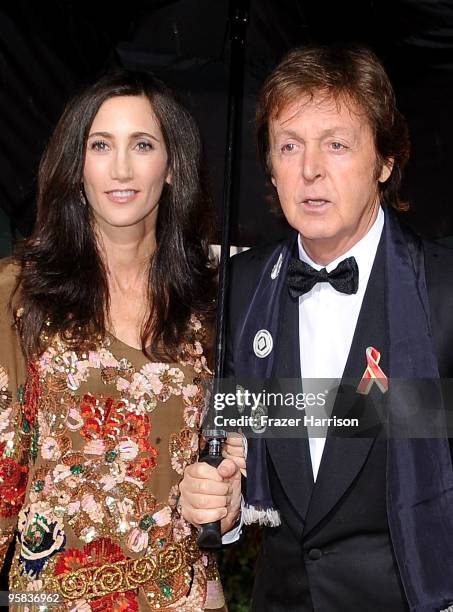 Musician Paul McCartney and Nancy Shevell arrive at the 67th Annual Golden Globe Awards held at The Beverly Hilton Hotel on January 17, 2010 in...