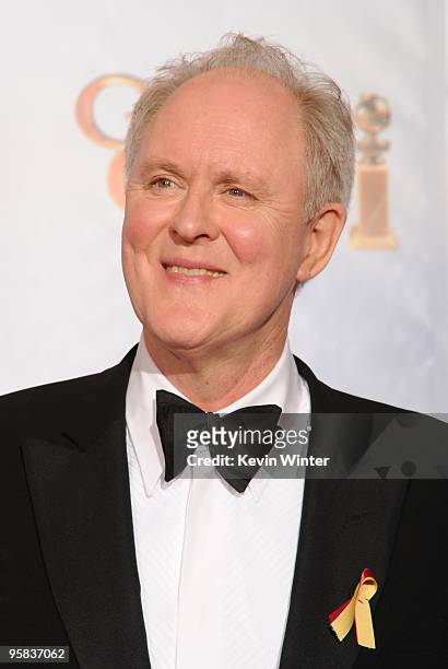 Actor John Lithgow poses in the press room at the 67th Annual Golden Globe Awards held at The Beverly Hilton Hotel on January 17, 2010 in Beverly...