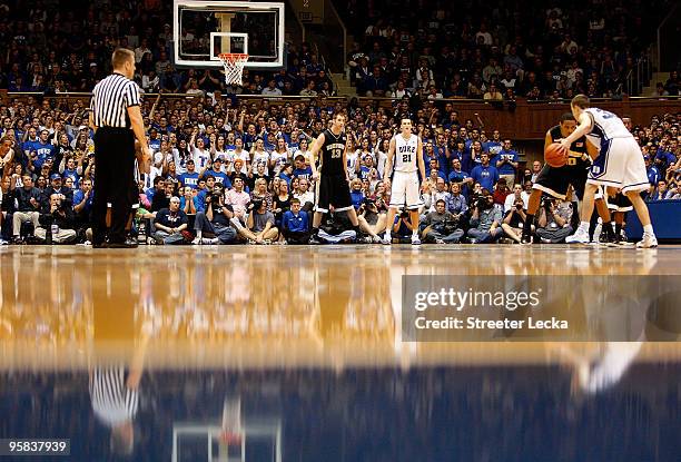 General view of the Wake Forest Demon Deacons versus Duke Blue Devils during their game at Cameron Indoor Stadium on January 17, 2010 in Durham,...