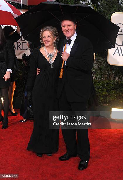 Mary Yeager and actor John Lithgow arrive at the 67th Annual Golden Globe Awards held at The Beverly Hilton Hotel on January 17, 2010 in Beverly...