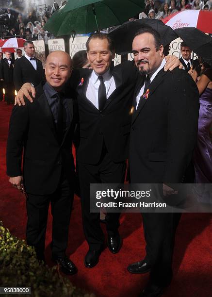 Actors C.S. Lee, James Remar and David Zayas arrives at the 67th Annual Golden Globe Awards held at The Beverly Hilton Hotel on January 17, 2010 in...