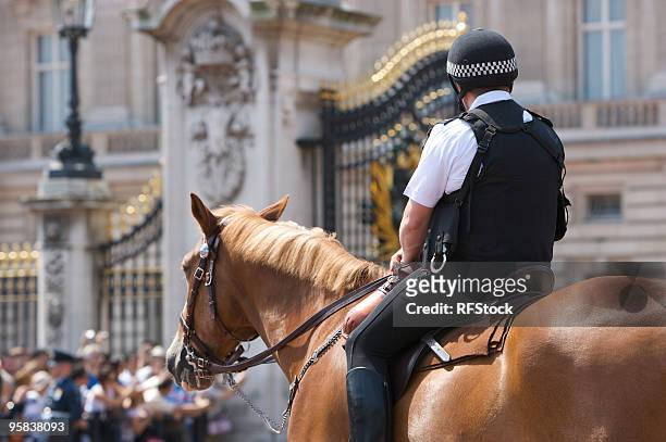 mounted police officer - uk police officer stock pictures, royalty-free photos & images