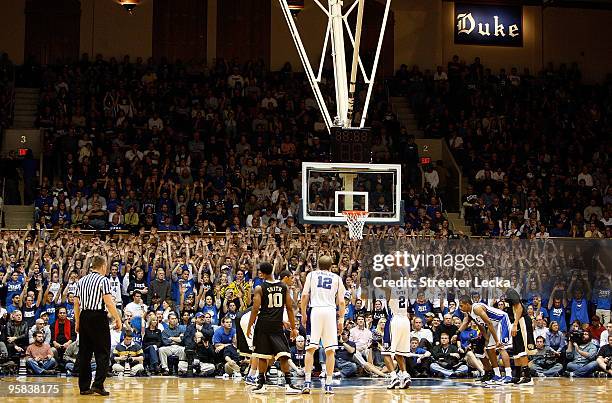 Nolan Smith of the Duke Blue Devils shoots against the Wake Forest Demon Deacons during their game at Cameron Indoor Stadium on January 17, 2010 in...