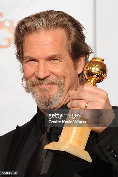 Actor Jeff Bridges winner of the Best Actor in a Motion Picture, Drama poses in the press room at the 67th Annual Golden Globe Awards held at The...
