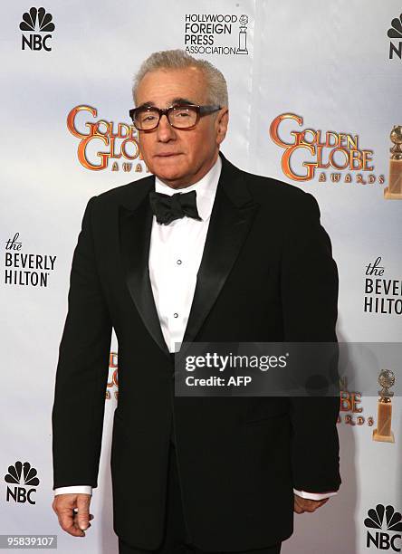 Oscar-winning director Martin Scorsese is pictured after being awarded the Golden Globes Cecil B. DeMille Award for his "outstanding contribution to...