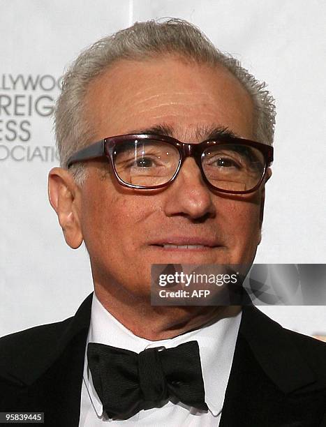 Oscar-winning director Martin Scorsese is pictured after being awarded the Golden Globes Cecil B. DeMille Award for his "outstanding contribution to...