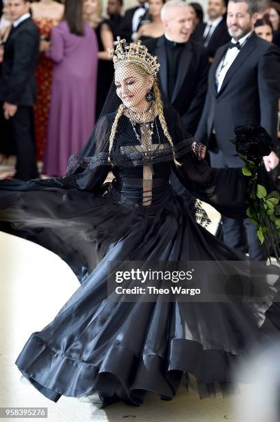 Madonna attends the Heavenly Bodies: Fashion & The Catholic Imagination Costume Institute Gala at The Metropolitan Museum of Art on May 7, 2018 in...