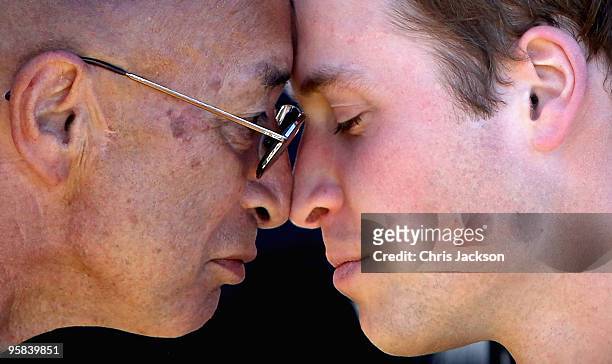 Prince William takes part in the hongi, a traditional Maori greeting as he arrives Kapiti Island Nature Reserve on the second day of his visit to New...