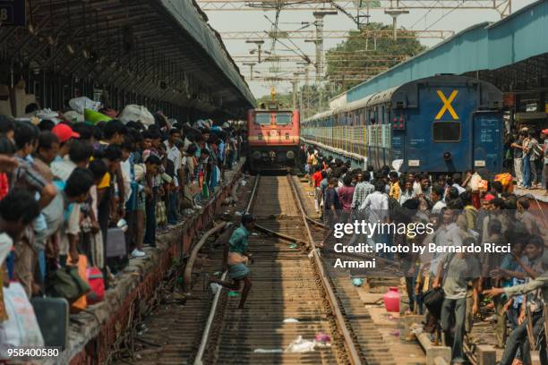 chennai train station - india train stock-fotos und bilder