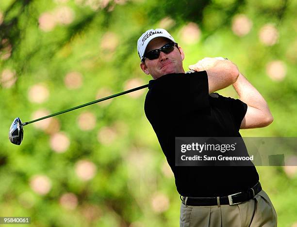 Troy Matteson plays a shot on the 8th hole during the final round of the Sony Open at Waialae Country Club on January 17, 2010 in Honolulu, Hawaii.