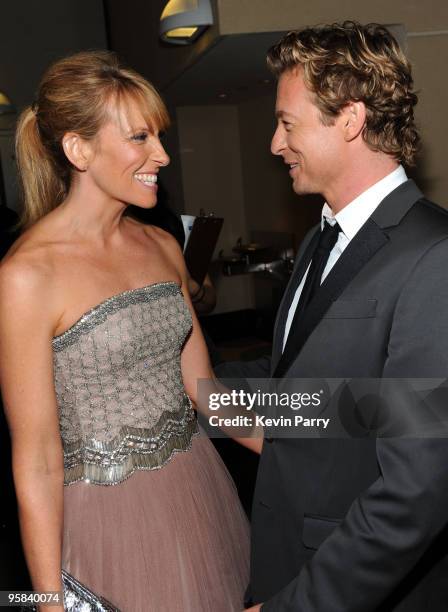 Actress Toni Collette and actor Simon Baker attend the G'Day USA 2010 Black Tie gala at the Hollywood & Highland Center on January 16, 2010 in...