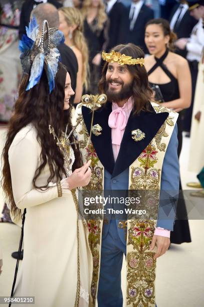 Recording artist Lana Del Rey and actor Jared Leto attend the Heavenly Bodies: Fashion & The Catholic Imagination Costume Institute Gala at The...