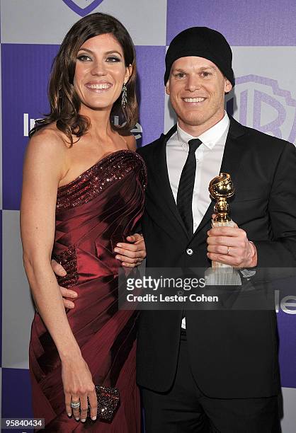 Actors Jennifer Carpenter and Michael C. Hall attend the InStyle and Warner Bros. 67th Annual Golden Globes post party held at the Oasis Courtyard at...