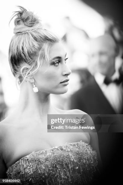 Hailey Baldwin attends the screening of 'Girls Of The Sun ' during the 71st annual Cannes Film Festival on May 12, 2018 in Cannes, France.