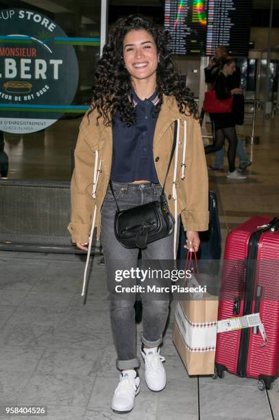 Actress Sabrina Ouazani is seen during the 71st annual Cannes Film Festival at Nice Airport on May 14, 2018 in Nice, France.