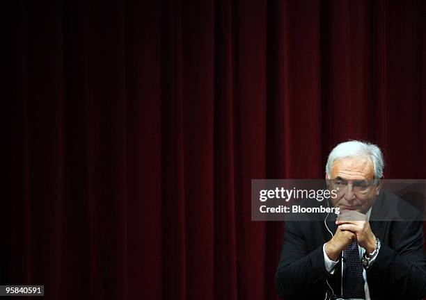 Dominique Strauss-Kahn, managing director of the International Monetary Fund , listens during a town hall meeting entitled "The Post-Crisis Global...