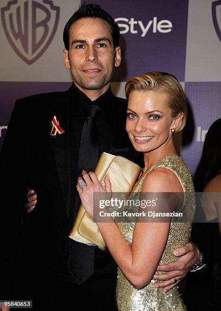 Actress Jaime Pressly and Simran Singh arrives at the InStyle and Warner Bros. 67th Annual Golden Globes after party held at the Oasis Courtyard at...