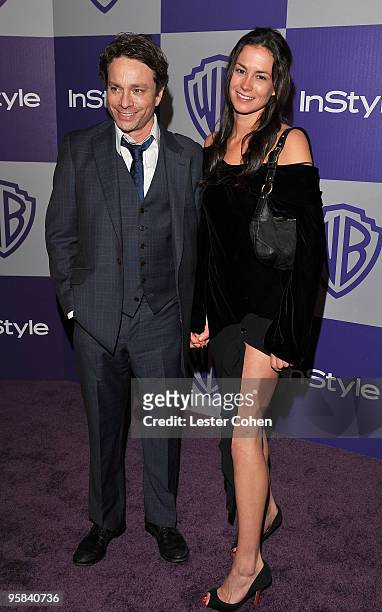 Actor Chris Kattan and guest attend the InStyle and Warner Bros. 67th Annual Golden Globes post party held at the Oasis Courtyard at The Beverly...
