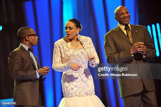 Kirk Franklin, Vickie Winans and Donnie McClurkin attend the 25th annual Stellar Gospel Awards at the Grand Ole Opry House on January 16, 2010 in...