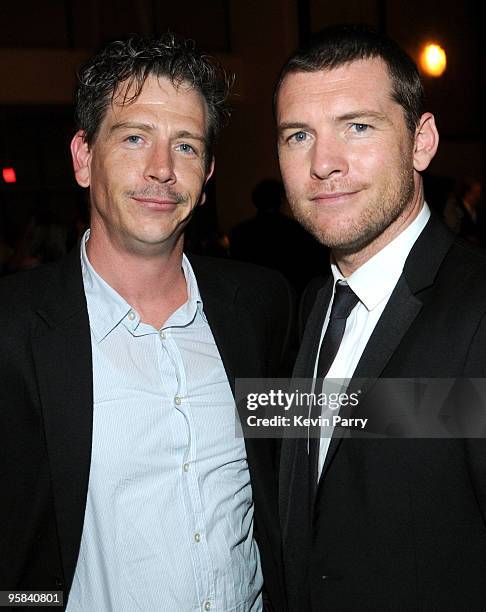 Actor Ben Mendelsohn and actor Sam Worthington attend the G'Day USA 2010 Black Tie gala at the Hollywood & Highland Center on January 16, 2010 in...