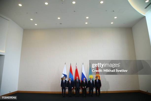 Secretary Tigran Sarkisyan, Armemian Prime Minister Nikol Pashinyan, Belarussian President Alexander Lukashenko, Russian President Vladimir Putin,...