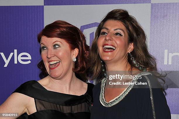 Actresses Kate Flannery and Nia Vardalos attend the InStyle and Warner Bros. 67th Annual Golden Globes post party held at the Oasis Courtyard at The...