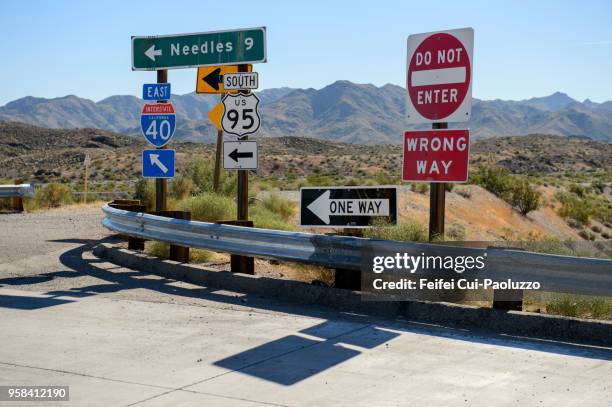 interstate 40 in california, near needles, usa - california road trip stock pictures, royalty-free photos & images