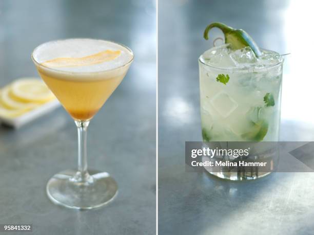 cocktail diptych - margarita stockfoto's en -beelden