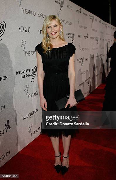 Actress Kirsten Dunst arrives at The Art of Elysium's 3rd Annual Black Tie Charity Gala "Heaven" on January 16, 2010 in Beverly Hills, California.