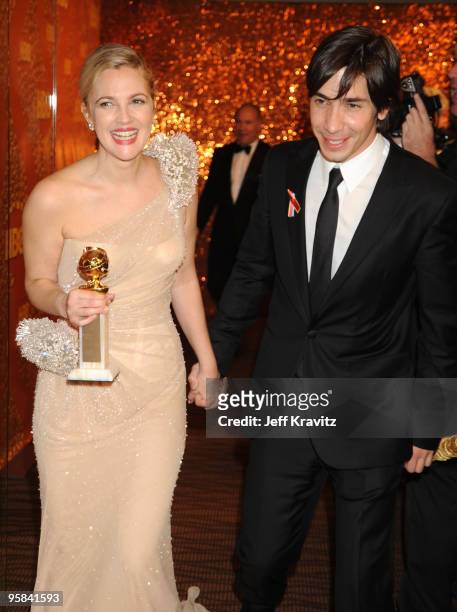Actors Drew Barrymore and Justin Long arrive at the 67th Annual Golden Globe Awards official HBO After Party held at Circa 55 Restaurant at The...