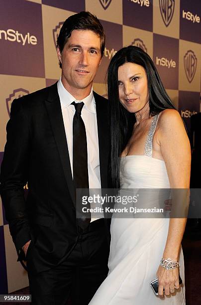 Actor Matthew Fox and wife Margherita Ronchi arrive at the InStyle and Warner Bros. 67th Annual Golden Globes after party held at the Oasis Courtyard...