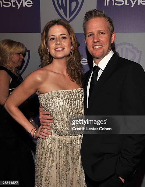 Actress Jenna Fischer and fiance Lee Kirk attend the InStyle and Warner Bros. 67th Annual Golden Globes post party held at the Oasis Courtyard at The...