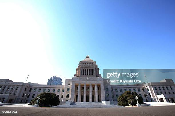 The National Diet Building is seen on the opening day of the 174th ordinary Diet session on January 18, 2010 in Tokyo, Japan.