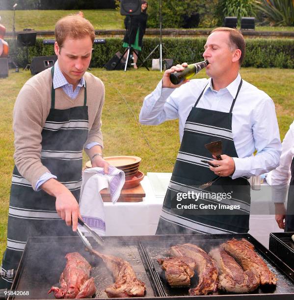 Prince William attends a barbecue at Premiere House with Johns Key Prime Minister of New Zealand on the second day of his visit to New Zealand on...