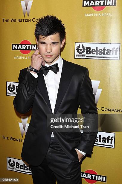 Taylor Lautner arrives to The Weinstein Company - 2010 Golden Globes Afterparty held at Bar 210 inside The Beverly Hilton Hotel on January 17, 2010...