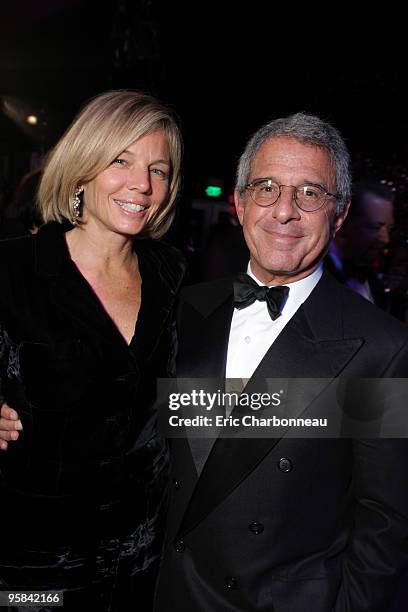 Kelly Meyer and Universal's Ron Meyer at NBC/Universal/Focus Features Golden Globes party at the Beverly Hilton Hotel on January 17, 2010 in Beverly...