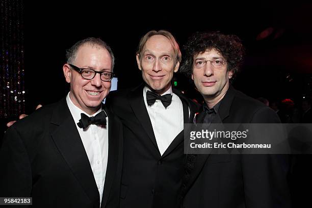 Focus' James Schamus, Director Henry Selick and Author Neil Gaiman at NBC/Universal/Focus Features Golden Globes party at the Beverly Hilton Hotel on...