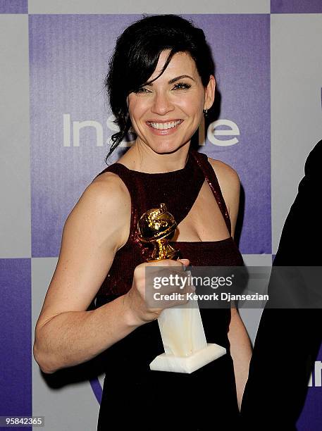 Actress Julianna Margulies arrives with her Best Performance by an Actress in a Television Series - Drama award for "The Good Wife" at the InStyle...
