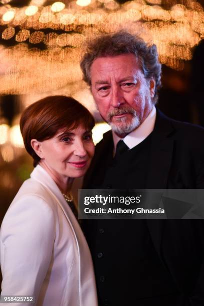 Ariane Ascaride and Robert Guediguian attend the Women in Motion Awards Dinner, presented by Kering and the 71th Cannes Film Festival at the Place de...