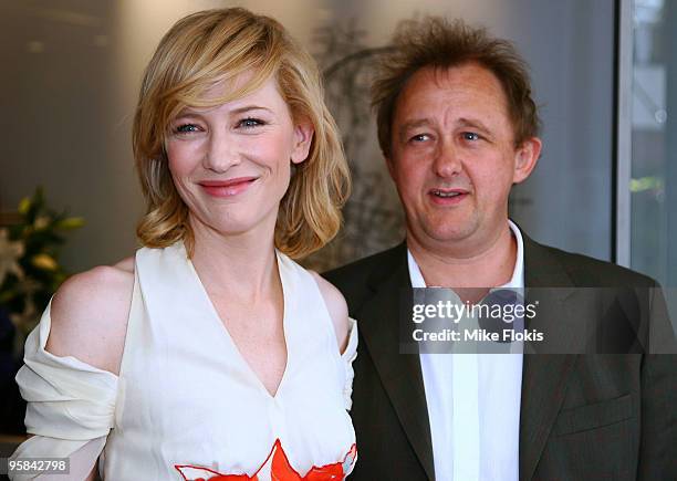 Actress Cate Blanchett and Andrew Upton arrive at the 2009 Sydney Theatre Awards, rewarding work from the 2009 calendar, at Club Swans on January 18,...