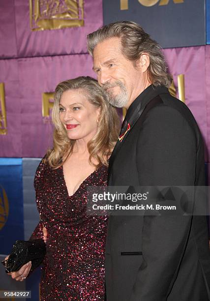 Actor Jeff Bridges and wife Susan Bridges arrive at the FOX 2010 Golden Globes Party held at Craft on January 17, 2010 in Century City, California.