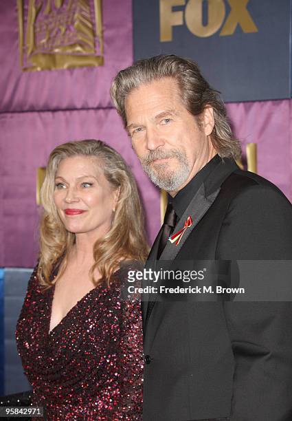 Actor Jeff Bridges and wife Susan Bridges arrive at the FOX 2010 Golden Globes Party held at Craft on January 17, 2010 in Century City, California.