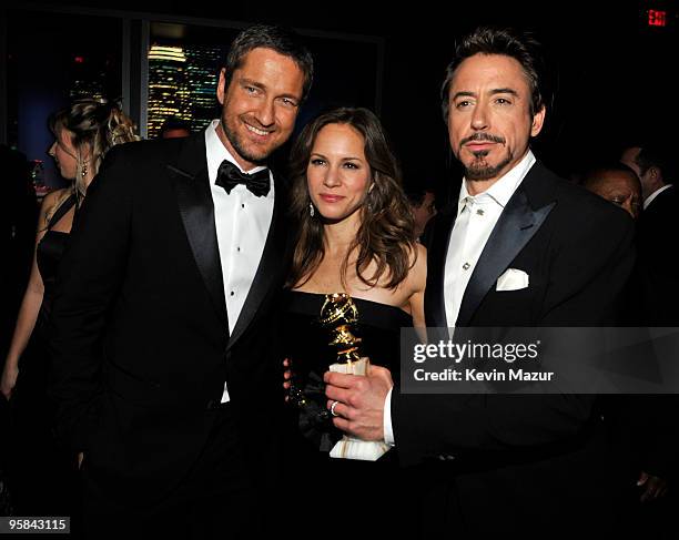 Gerard Butler, Susan Downey and Robert Downey Jr. Attends the InStyle and Warner Bros. 67th Annual Golden Globes post-party held at the Oasis...