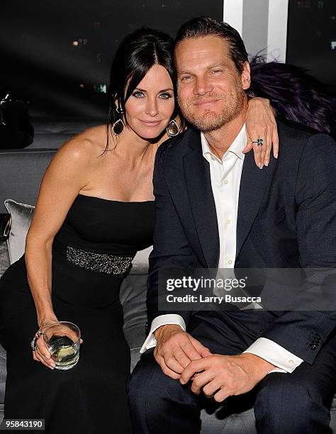 Actress Courteney Cox and actor Brian Van Holt attend the InStyle and Warner Bros. 67th Annual Golden Globes post-party held at the Oasis Courtyard...