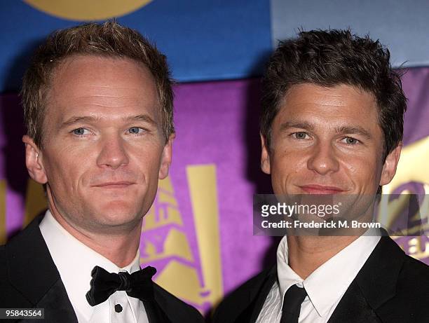 Actor Neil Patrick Harris and David Burtka arrive at the FOX 2010 Golden Globes Party held at Craft on January 17, 2010 in Century City, California.