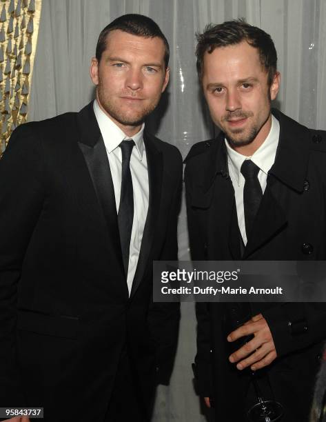 Actors Sam Worthington and Giovanni Ribisi attend Fox's 2010 Golden Globes Awards Party at Craft on January 17, 2010 in Century City, California.