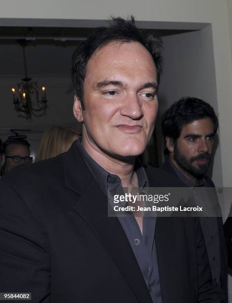 Quentin Tarantino arrives at the NY Times Style Magazine's Golden Globe Awards Cocktail at Chateau Marmont on January 15, 2010 in Los Angeles,...