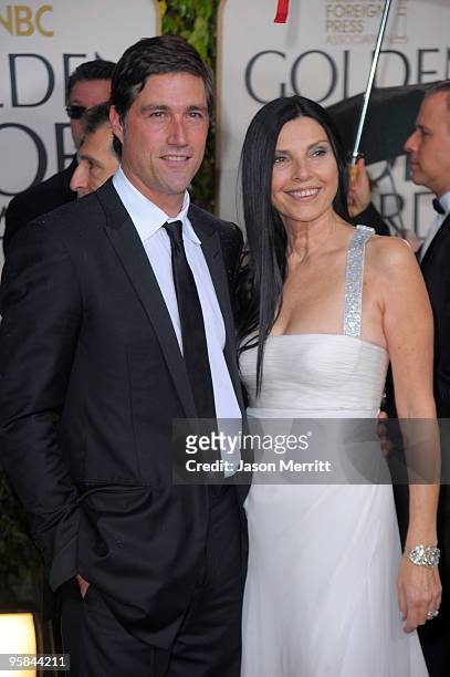 Actor Matthew Fox and Margherita Ronchi arrives at the 67th Annual Golden Globe Awards held at The Beverly Hilton Hotel on January 17, 2010 in...